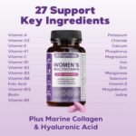 Women's Multivitamins and Minerals Enhanced with Collagen & Hyaluronic Acid - 27 Key Essential Ingredients | 60 Tablets | Gluten Free - Image 3
