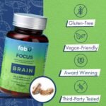 fabÜ Focus Brain Supplement with Lion's Mane Mushroom & Nutrients - Performance Support with Amino Acids, Choline & B Vitamins - Nootropic for Concentration (60 Capsules) - Image 3