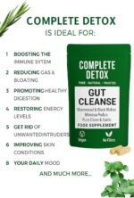 Gut Cleanse for Humans – 120 Vegan Capsules – Wormwood, Black Walnut, Clove, Garlic & Mimosa Pudica – 100% Natural Herbal Intestinal Support – No Fillers or Additives - Image 4