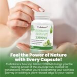 Organic Soursop Capsules | Full Spectrum 13500mg 30:1 Extract Per Serving | Potent Antioxidant & Immune Support - 60 Capsules - Image 4