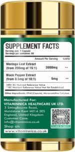 Vitaminnica Pure Moringa Leaf | Natural Wellness & Health Support- 60 Veg Capsules | Ideal for Daily Nutrition, Energy, and Vitality | Suitable for Men, Women & All Age Groups - Image 4