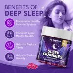 Sleep Gummies for Adults | 4-Month Supply Sugar Free, Vegan – with Natural 5HTP Griffonia Seed & Valerian Root Extract, Magnesium, L-Theanine, Glycine | Grape Flavour Sleep Supplement, 120ct - Image 4
