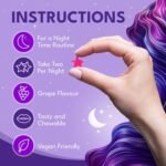 Sleep Gummies for Adults | 4-Month Supply Sugar Free, Vegan – with Natural 5HTP Griffonia Seed & Valerian Root Extract, Magnesium, L-Theanine, Glycine | Grape Flavour Sleep Supplement, 120ct - Image 5