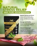 Pure Ashwagandha Root Extract 1800mg - Stress Relief, Sleep Support, Immunity Booster - Non-GMO, Easy to Swallow Vegan Tablets Fast Acting KSM-66 30 Tablets - Image 4