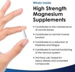 Magnesium Citrate Capsules 1620mg - Super Strength and High Absorption Magnesiums Supplements - with 500mg Elemental Vegan - Not Magnesium Tablets - Muscle & Sleep Support (Two Months Supply) - Image 3