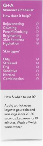 Q+A Vitamin A.C.E. Warming Gel Mask, An Antioxidant Rich Face Mask Packed with Super Food Ingredients, 75ml - Image 3