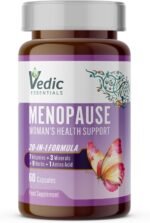 Vedic Menopause Supplement | 20 Vitamins, Minerals & Herbs- Red Clover, Sage, Primrose, Flaxseed, Ginseng | Perimenopause, Menopause Support- Hot Flashes Relief, Mood Swings, Fatigue | UK Made, Vegan - Image 4