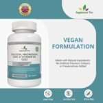 Calcium Magnesium Zinc and Vitamin D Plus Vitamin K2 MK-7 Supplement - 180 Vegan Tablets - High Strength Calcium Tablets Complex with Vitamin K2 Copper Manganese Selenium & Boron - UK Made - Image 4