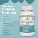 Calcium Magnesium Zinc and Vitamin D Plus Vitamin K2 MK-7 Supplement - 180 Vegan Tablets - High Strength Calcium Tablets Complex with Vitamin K2 Copper Manganese Selenium & Boron - UK Made - Image 5