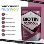 Biotin Hair Growth Supplement | 1 Year Supply | 10,000mcg Per Tablet | 365 Vegan Tablets | Hair Skin & Nails Vitamins for Women & Men | High Absorption D-Biotin | Hair Growth Vitamins | UK Made - Image 3