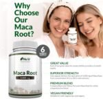 Maca Root Capsules 4000mg - 180 Vegan Capsules - 6 Month Supply - High Strength Peruvian Maca Root for Men & Women - Made in The UK - Nu U Nutrition - Image 4
