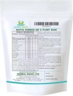 Herbal Magic's Pure & Natural Blend - Biotin Powder (10,000 mcg in 1 Scoop) - UKAS LAB Tested in UK - Made from 14 x Fruits, Vegetables & Herbs - No fillers/Preservatives/Color/Maltodextrin- 100gms - Image 3