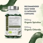 Organic Spirulina and Chlorella Capsules - Spirulina Powder and Chlorella Powder - Broken Cell Wall - 1800mg per Serving - 200 Capsules - Vegan - Image 4
