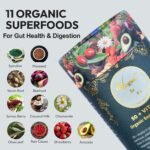 Fibre with Greens Organic Powder | 30 Servings | 50+ Natural Vitamins & Minerals | Daily Clean Greens for Energy, Immunity, Digestion, Bloat Relief, Gut, Circulation with 11 Superfoods Blend VeganIsUs - Image 4