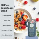 Fibre with Greens Organic Powder | 30 Servings | 50+ Natural Vitamins & Minerals | Daily Clean Greens for Energy, Immunity, Digestion, Bloat Relief, Gut, Circulation with 11 Superfoods Blend VeganIsUs - Image 5