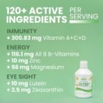 Swedish Nutra - Ultra+ Multivitamin Liquid Food Supplement - Pack of 500 ml, 33 Day Supply | Packed with Vitamins, Minerals, Super Greens & Aminos to Boost Energy & Immunity I Natural Orange Flavour - Image 4
