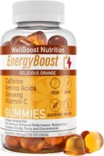 Energy Boost - Pre Workout, Caffeine, Ginseng, VIT C, L-Carnitine, Beta-Alanine, Chewable Gummies for Men & Women - 60 Gummies - Orange Flavour, Suitable for Vegans - Image 4
