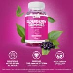 Elderberry Gummies with Zinc and Vitamin C - Suitable for Adults & Children - Zinc for Immune System - Sambucus Black Elderberry (60 Elderberry Gummies, 1 Pack) - Image 3