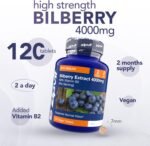 Zipvit Bilberry Extract 4000mg with Vitamin B2, High Strength Bilberry Eye Supplement, Eye Health Supplement for Vision Support, 120 Vegan Tablets, 2 a Day, 2 Month Supply - Image 3