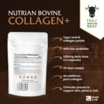 Collagen+ | 1200mg Bio-Active Hydrolysed 100% Bovine Collagen Peptides | Grass-Fed, Halal Certified, Made in UK | Type I & III | Skin, Hair, Nails & Joint Support | 60 Capsules | 1 Month Supply - Image 3