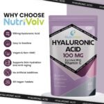 Hyaluronic Acid 100mg & Vitamin C | 60 Tablets | Vegan | for Men & Women | Healthy Skin Bones Anti Ageing | by NutriVolv - Image 3