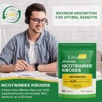 Liposomal NAD+ Supplement with Trans Resveratrol, NAD Nicotinamide Riboside Resveratrol 900mg Supplement for Anti-Aging, Energy, Focus - Gluten-Free, Non-GMO- 80 Capsules - Image 5