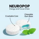 Neuropop Focus & Energy Chew (54 Pieces) | Natural Caffeine, L-Theanine, Vitamin B12 & B6 | Sugar-Free | Asparatame Free | Vegan Focus & Energy Nootropic Chewing Gum - Image 6