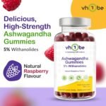 High Strength Ashwagandha Gummies 1200mg - 150 Vegan Gummies for Stress Relief, Sleep & Energy Support | Natural Raspberry Flavour Ashwagandha Supplement with 5% Withanolides | UK Made by vh1be - Image 3