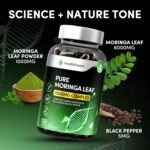 Pure Moringa Leaf 7000mg Complex, Complete Green Superfood with Added Black Pepper, Moringa Leaf Capsules - 120 Capsules by HealthEssent - Image 5