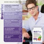 BrainFlex - Nootropic Brain Supplement Stack with Ginseng, Ginkgo, Bacopa Monnieri, L-Theanine, NAC, DHA Plus Vitamins B3, B5, B12 and Zinc for Mental Performance and Cognitive Function - 60 Capsules - Image 3