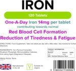 Lindens - Iron 14mg - 120 Vegan Tablets - UK Made - Reduce Tiredness, Increase Energy | Creates Healthy Red Blood Cells | Normal Oxygen Transportation | (4 Months Supply), Letterbox Friendly - Image 3