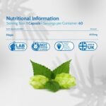 Health4All Hops 400mg, 60 Capsules 2 Months Supply, Purest Anxiety, Stress and Sleep Supplement, Humulus lupulus Herbal Vegan Capsules, Hops Flower (strobiles, Cones) | Made in UK - Image 5