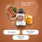 Organic Cinnamon Capsules 1000mg - 180 Vegan Capsules - 3 Months Supply - Ceylon Cinnamon Powder - Soil Association Certified Supplement - GMO & Gluten Free - Image 3