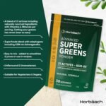 Super Greens Powder with Ashwagandha KSM-66 | Natural Formula with 21 Advanced Greens, Superfoods and Adaptogens | 150g | 30 Servings | Unflavoured & Unsweetened | Vegan | by Horbaach - Image 3