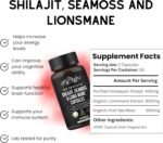 The Antidotes Shilajit, Sea Moss and Lion’s Mane Capsules – 3-in-1 Superfood Supplement – Natural Energy, Immunity & Focus – Vegan, Gluten-Free & Pure – 60 Capsules (30–60 Day Supply) - Image 3