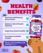 Multivitamin Gummies for Adults – 150 Gummies - 2.5 Month Supply - Advanced 10 Essential Vitamin Complex - Immune & Energy Support - Chewable Multivitamins for Men & Women - Mixed Berry Jam Flavour - Image 3
