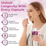 Pure NAD + Trans-Resveratrol + TMG | 2000mg | 3-in-1 Advanced Formula | NAD Resveratrol TMG Supplement | Boost NAD+ | Immune & Energy Support, Skin & Overall Health | 60 Capsules - Image 4