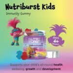 Nutriburst Trolls Kids DefenceDynamo - Immune Support & Energy - Vitamin D3 (25µg), Vitamin C (90mg) + Black Elderberry Extract (50mg) - Vegan + Chewable + Sugar Free - Blueberry Flavour - 60 Gummies - Image 3