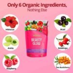 Beauty Glow - Super Berry Powder 150g | Superfood Powder for Glowing Skin & Anti-Aging | Rich in Vitamin C & Antioxidants | Vegan Collagen Booster | Includes Acai, Raspberry, Hibiscus - Image 3