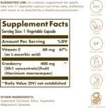 Solgar Natural Cranberry with Vitamin C Vegetable Capsules - Pack of 60 - Supports the immune system, Fights free radicals - Reduces tiredness and fatigue - Vegan - Image 3