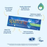 Spatone Natural Iron Supplement + Vitamin C (14 Sachets), Daily Convenient Liquid Iron Sachets, Nothing Artificial, Better Absorption than Tablets, Less Side Effects, Apple Flavour - Image 3