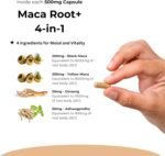 Maca Root Black & Yellow 8000mg Complex enriched with KSM Ashwagandha & Ginseng - 120 High Strength Capsules - Image 3