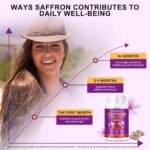 Saffron Supplement, Saffron Pure Extract 88.5mg, Supports Mood Balance, Boosts Energy & Focus, Promotes Healthy Vision, 90 Capsules - Image 4