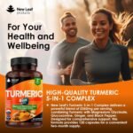 Turmeric 5-in-1 Complex - 5000mg Turmeric Capsules High Strength Enriched with Magnesium & Glucosamine Sulphate - Added Ginger Capsules + Black Pepper, 95% Curcumin Supplement - Vegan Supplement - Image 4