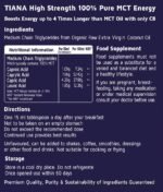 TIANA Fairtrade Organic 100% Pure MCT Oil - Premium Organic Virgin Coconut Oil. Boosts Energy and Metabolism Promoting Rapid Weight Loss. Unflavoured and Odourless. 300ml Glass Bottle. - Image 5