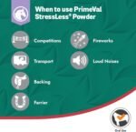 PrimeVal – StressLess® Powder – For Horses & Ponies – Natural Calming Supplement – For Stressful Situations – Ideal for Competitions & Travelling – No Sedation – Sprinkle Over Food – 500g Tub - Image 4