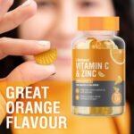 Vitamin C and Zinc Gummies by C Defence, Immunity, Vegan Gummies for Adults and Children- Orange Flavour - Image 3