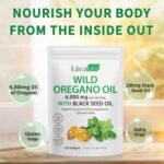 2 Pack Oregano Oil 6000mg with Black Seed Oil 200mg120 Softgel- Highest Concentration, 165mg Carvacrol, Organic & Non-GMO, Supports Immune & Digestive Health - Image 4