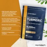Turmeric Tablets 15,000mg - Super Strength Curcumin Supplement with Black Pepper Extract (95% Curcuminoids) | Turmeric Root | 90 Vegan Capsules | by Horbaach - Image 3