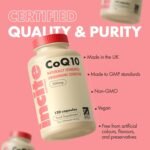 Premium CoQ10 Ubiquinone 200mg - Coenzyme Q10-120 Vegan Capsules - Naturally Fermented High Absorption - Heart, Energy & Fertility Support - Made in UK - Non-GMO - GMP Quality - Image 5